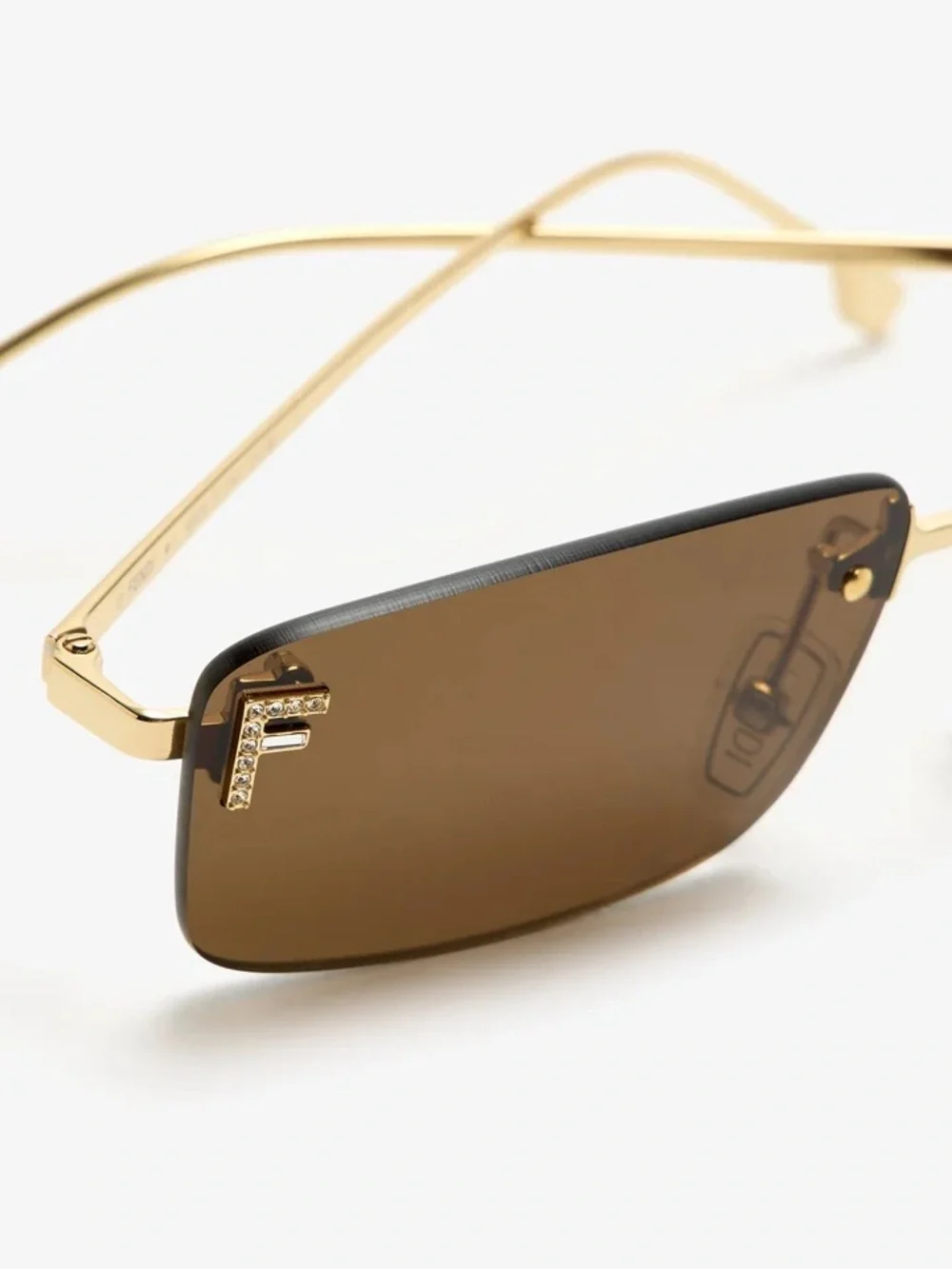 New Fendi FE4172US 32E Gold Brown Sunglasses Authentic